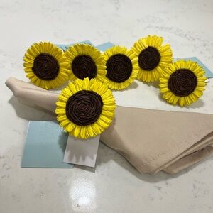 Sunflower Napkin Rings set 6